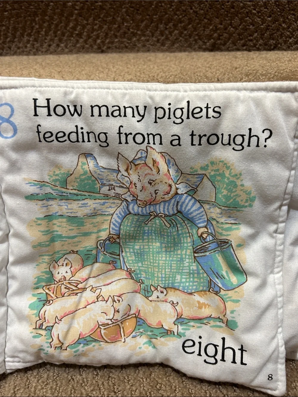 Vintage 1995 Beatrix Potter Peter Rabbit Bunny Soft Cloth Story Book Counting